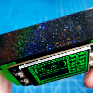 3D printed Fancygotchi Ext. Display Hat Mini Case! Translucent green, with black prismatic lid!